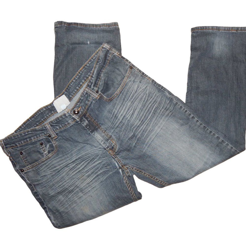 Urban Pipeline Men’s 38x30 Dark Wash Skinny Jeans Flawed Craft Repair Upcycle